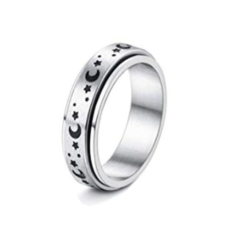 Ravey Celestial Dreams Fidget Spinner Ring – Spin Through the Stars and Moon