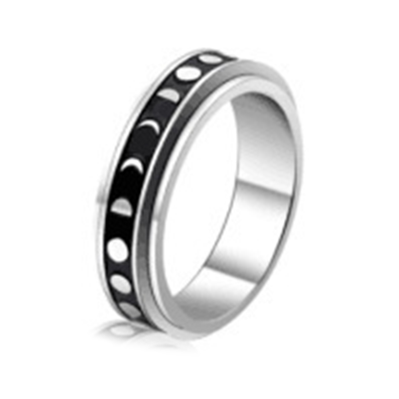Ravey Luna Phase Fidget Spinner Ring – Find Calm in the Cosmic Flow