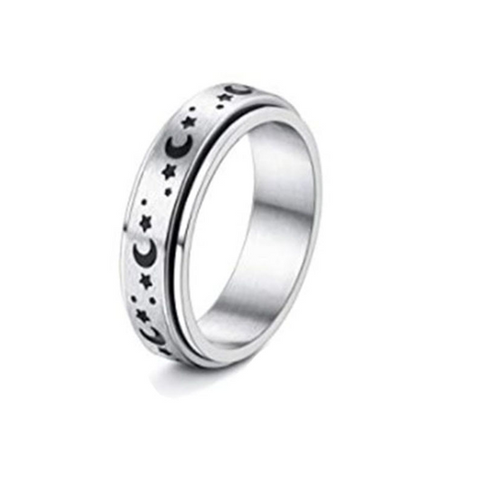 Ravey Celestial Dreams Fidget Spinner Ring – Spin Through the Stars and Moon